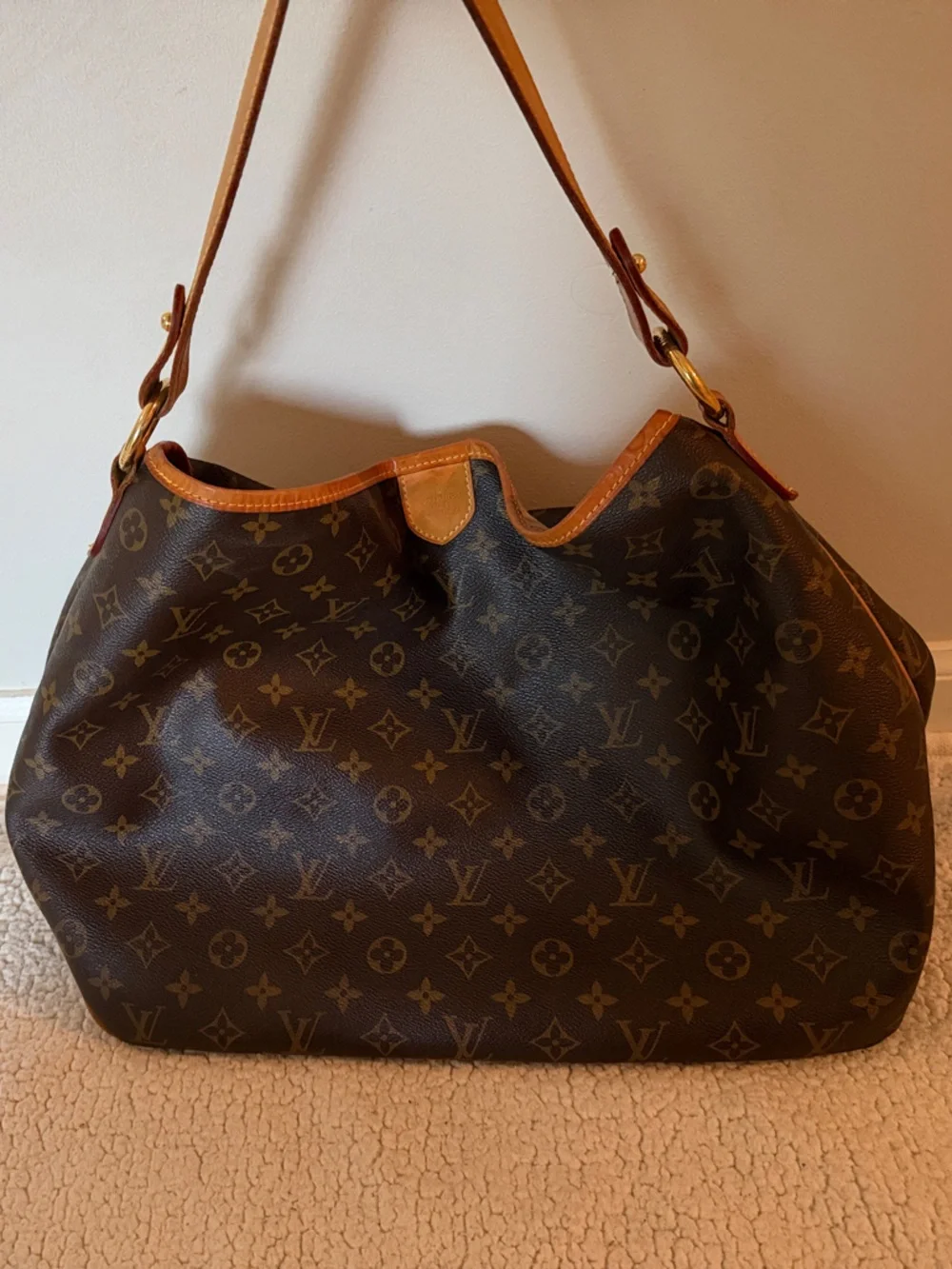 Louis Vuitton Monogram Canvas Shoulder Bag with Vachetta Trim